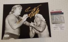 Greg The Hammer Valentine Autographed Signed 8x10 Photo JSA WWF WWE WCW Wrestling Flair NWA