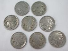 8 Collectible 1936 Buffalo Nickel Indian Head Five Cent Coins- 75% Copper 25% Nickel
