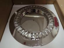 JONATHAN Y Cristal 18 in. Iron/Crystal Glam Chrome Flat LED Flush Mount, Chrome/Clear, Appears to be