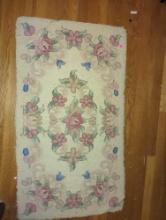 (MBR) MULTI-COLORED FLORAL AREA RUG, APPROXIMATE DIMENSIONS - 45" X 24", WHAT YOU SEE IN THE PHOTOS
