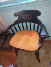 (UPBR2) FEDERAL STYLE BARREL BACK ARM CHAIR. UNMARKED, 24 1/2"X 22"X 31 1/2"