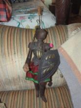 (UPBR2) VINTAGE KNIGHT MARIONETTE DOLL, IN GOOD CONDITION FOR ITS AGE, 21 1/2"H TOE TO STICK
