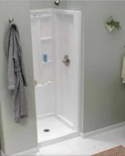 Delta Classic 500 Series 3-Piece Direct-to-Stud Alcove Shower Surrounds in High Gloss White,