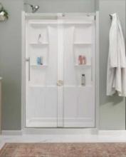 Delta Classic 500 Series 3-Piece Direct-to-Stud Alcove Shower Surrounds in High Gloss White,