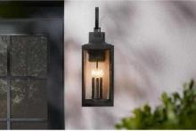 Home Decorators Collection Havenridge 27.8 in. 3-Light Matte Black Hardwired Outdoor Wall Light