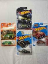 Set of 3 assorted Hot Wheels collectible cars and 1 Matchbox collectible car