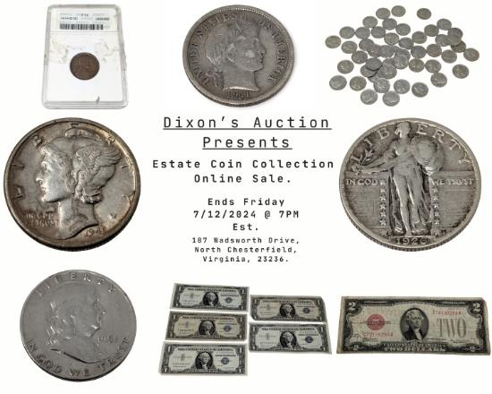 7/12/2024 Estate Coin Collection Online Sale.