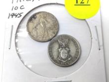 1945 Philippines - 10 C (2 coins) - silver