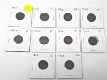 1900-1909 Indian Head Cents (10 coins)