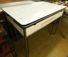 Enamel Top Kitchen Table with Pull Outs