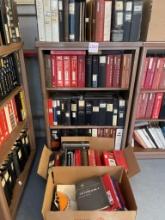 Shelf & (4) Boxes of Massey Ferguson Binders and Manuals