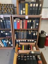 Shelf & (3) Boxes of Massey Ferguson Binders and Manuals