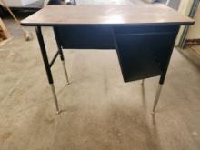 Metal School Desk w/ Laminate Top, 33in x 18in