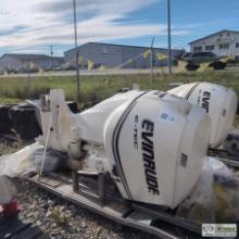 1 PAIR. OUTBOARD BOAT MOTORS, COUNTER ROTATING, 2010 EVINRUDE MODELS DE300CZISG DE300PXISG,  300HP,