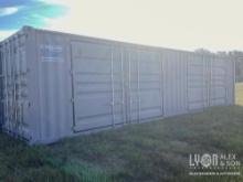 NEW 40FT. HIGH CUBE CONTAINER MULTI-USE CONTAINER Details: 2 side open door, one end door, lock box,