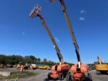 JLG 800S BOOM LIFT 4x4, powered by diesel engine, equipped with 80ft. Platform height, straight