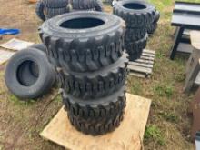 (4) NEW 10-16.5 SKID STEER TIRES SKID STEER ATTACHMENT