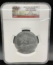 2013 US 5oz Silver Ft. McHenry SP 70