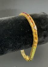 12.2 gr 18K Gold Multi-Colored Gem Bracelet