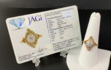14kt Yellow Gold Moissanite & Diamond Ring