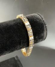 .925 Sterling 18g 10ct Sapphire & Diamond Bracelet