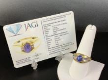 10kt Yellow & White Gold Blue Sapphire Ring