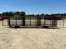 24' L by 6' H // 8 - 2 7/8" Pipe Panels w/ 10' Gate Attached to end of one