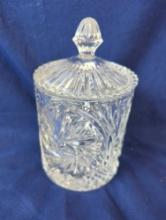 VINTAGE TWO PIECE GLASS DECANTER. 5 1/2"
