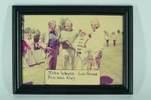 Pee Wee King, John Wayne, and Lou Groza Framed Photo