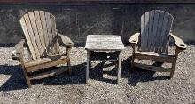 (2) Wooden Chairs w/ Table