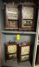 451 (4) Pillar & Scroll Woodwork Clocks