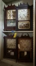 452 (4) Pillar  & Scroll Woodwork Clocks