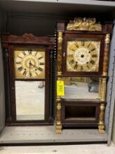 462 (2) Woodworks Clocks & (1) 8-Day Clock w/ Alarm