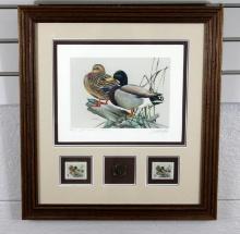 1990-91 SC Waterfowl Assoc. Stamp Life Member Ed. Print “Sparkleberry Mallards” by Art LaMay (#205)