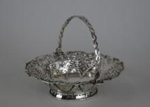 1767 Robert Makepeace II Sterling Silver Openwork Basket with Swing Handle, London