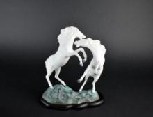 Rosenthal Netter 12.5” Bisque Porcelain Figurine of Two Wild Horses