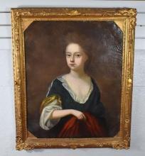 Continental School, (18th C.) Portrait of Young Lady, Oil on Canvas, Relined, Unsigned