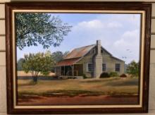 Judy Dunlap (So. Car. XX-XXI) South Carolina House, Acrylic on Canvas, Signed Lower Right