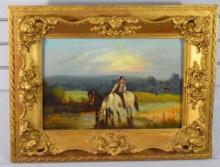 Charles W. Oswald (British, XIX-XX) Pastoral Landscape, Oil on Canvas, Relined, Signed Lower Left