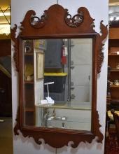 Contemporary Henkle-Harris Chippendale or Georgian Style Flame Mahogany Mirror