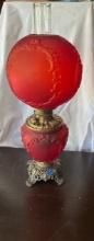 Double Red Globe Oil Lamp