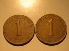 Foreign Coins:  Austria 1963 & 1968 1 Shillings