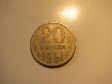 Foreign Coins:  USSR / Russia 1961 20 Kopeks