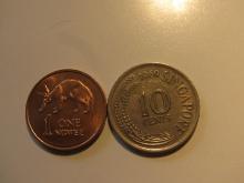 Foreign Coins: Zambia 1983 1 Ngwe & 1960 Singapore 10 Cents