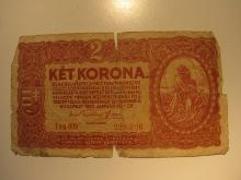 Foreign Currency: 1920 Hungary 2 Korona