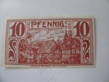 Foreign Currency: 1921 Germany 10 Pfennig Notgeld (UNC)