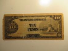 Foreign Currency: WWII Japan Occupational 10 Pesos currency