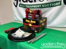 Unused Fuel Boss 12v 15 GPM Portable Diesel Transfer Pump c/w 12 ft Hose and Nozzle