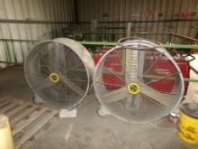 (2) AIRMASTER SHOP FANS, WELL RISER PARTS, WELDING WIRE, U-BOLTS AND MISC