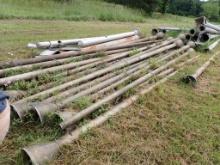 LOT F SMALL GALVANIZED LIGHT POLES,